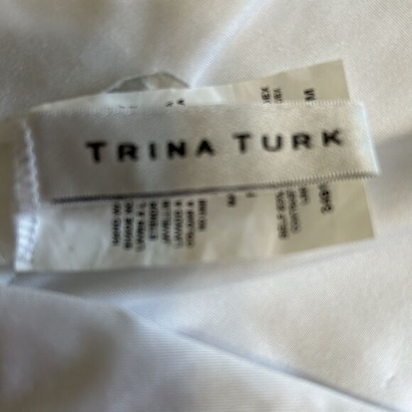 Trina Turk Swimsuit Women 8 White Monaco Scoop Neck Cutout Ring Halter One Piece - Picture 5 of 13